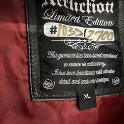 Affliction Rare Limited Edition Leather Jacket Size XL