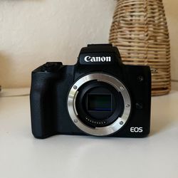 Canon EOS M50 Mark II Mirrorless Digital Camera Body Black with lens and adapter