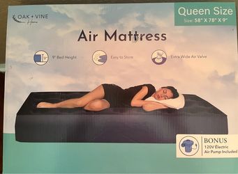 Oak + Vine Queen Size Air Mattress with Electric Pump
