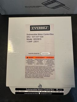 Everbilt 1-1/2 HP 230V NEMA 3R Control Box for Submersible Well Pump HDCB15
