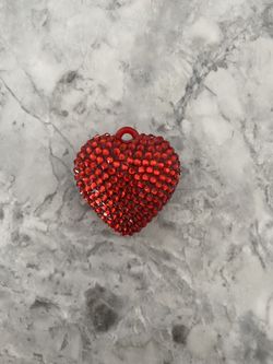 Red Rhinestone Heart Pendants