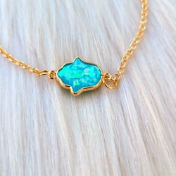 Necklace Gold Tone With Turquoise 