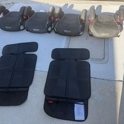 4 Booster Seats + 2 Seat Protectors 