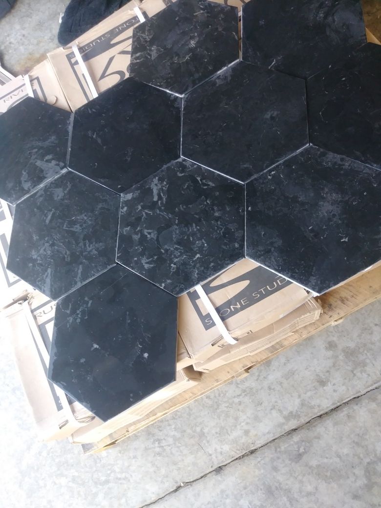 18 boxes of Noir Honed 12" Hex floor and wall tile Travertine/Natural Stone make an offer