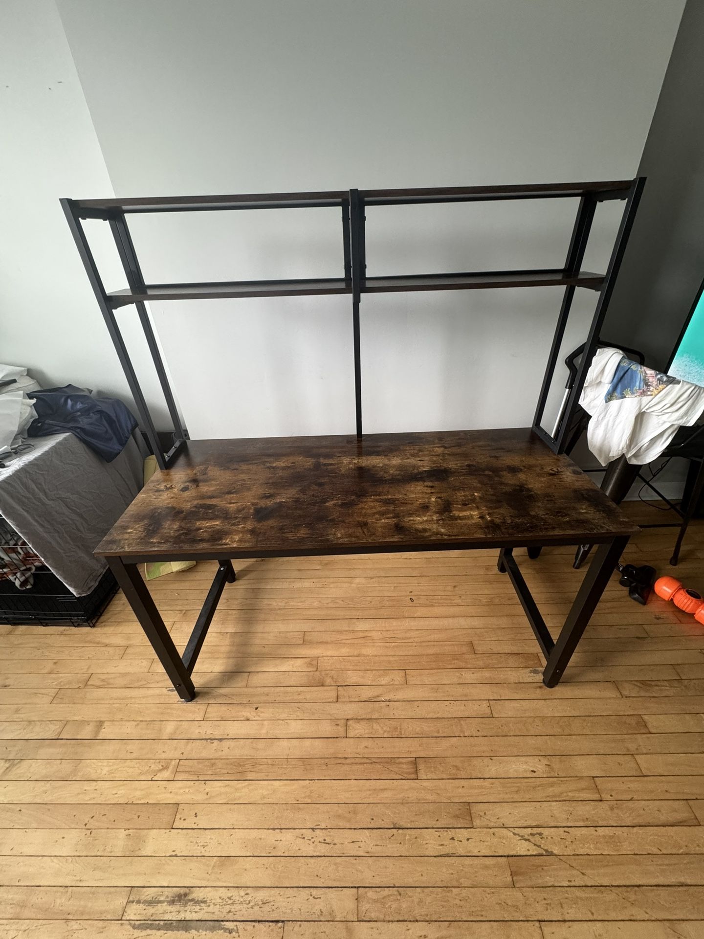 52'' Computer Hutch and Shelves Laptop Workstation Office Desk for Home