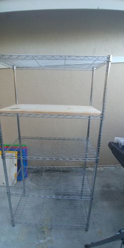 Metal shelf, 5 shelves, 72”T x 35 1/2”W x 18”D