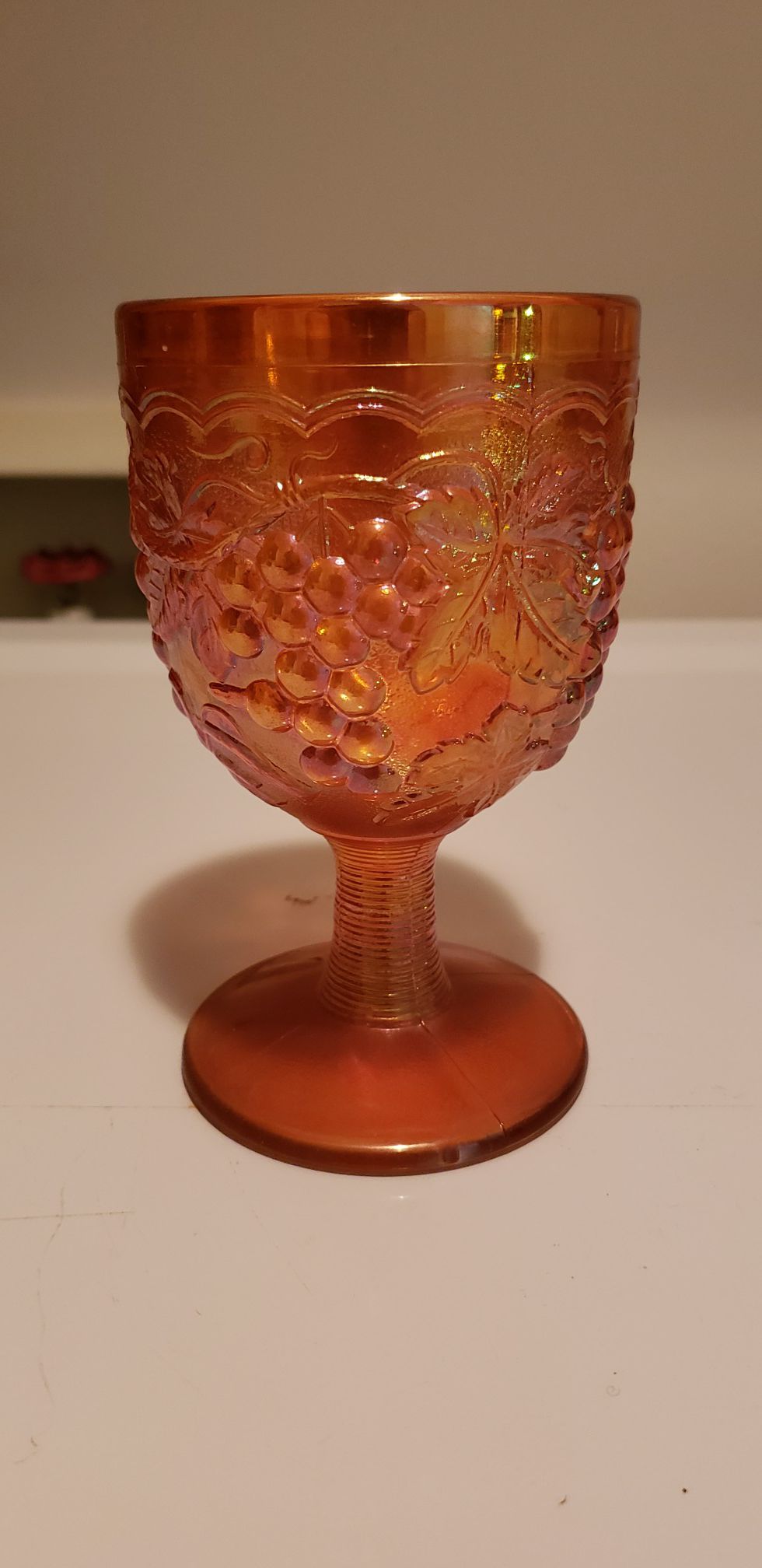 Vintage Indiana Glass Company Iridescent Carnival Glass Goblet