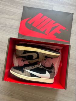 Size 8 men jordan 1 low dark mocha
