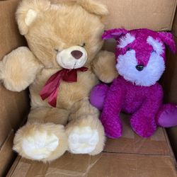 Large Plush Bear And Dog Both For $6