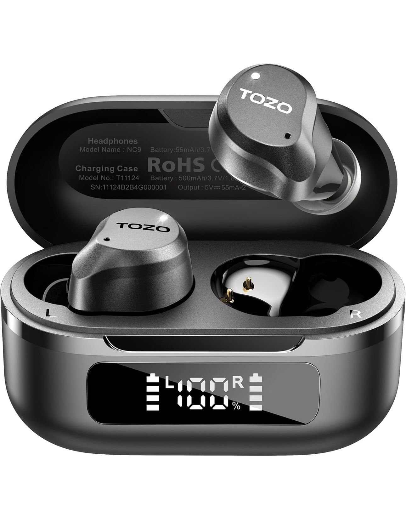 Hybrid Active Noise Cancelling Wireless Earbuds, 6 Mics ENC Clear Call, IPX8 Waterproof, in Ear Bluetooth 5.3 Headphones Stereo Bass Ear Buds 59H Play