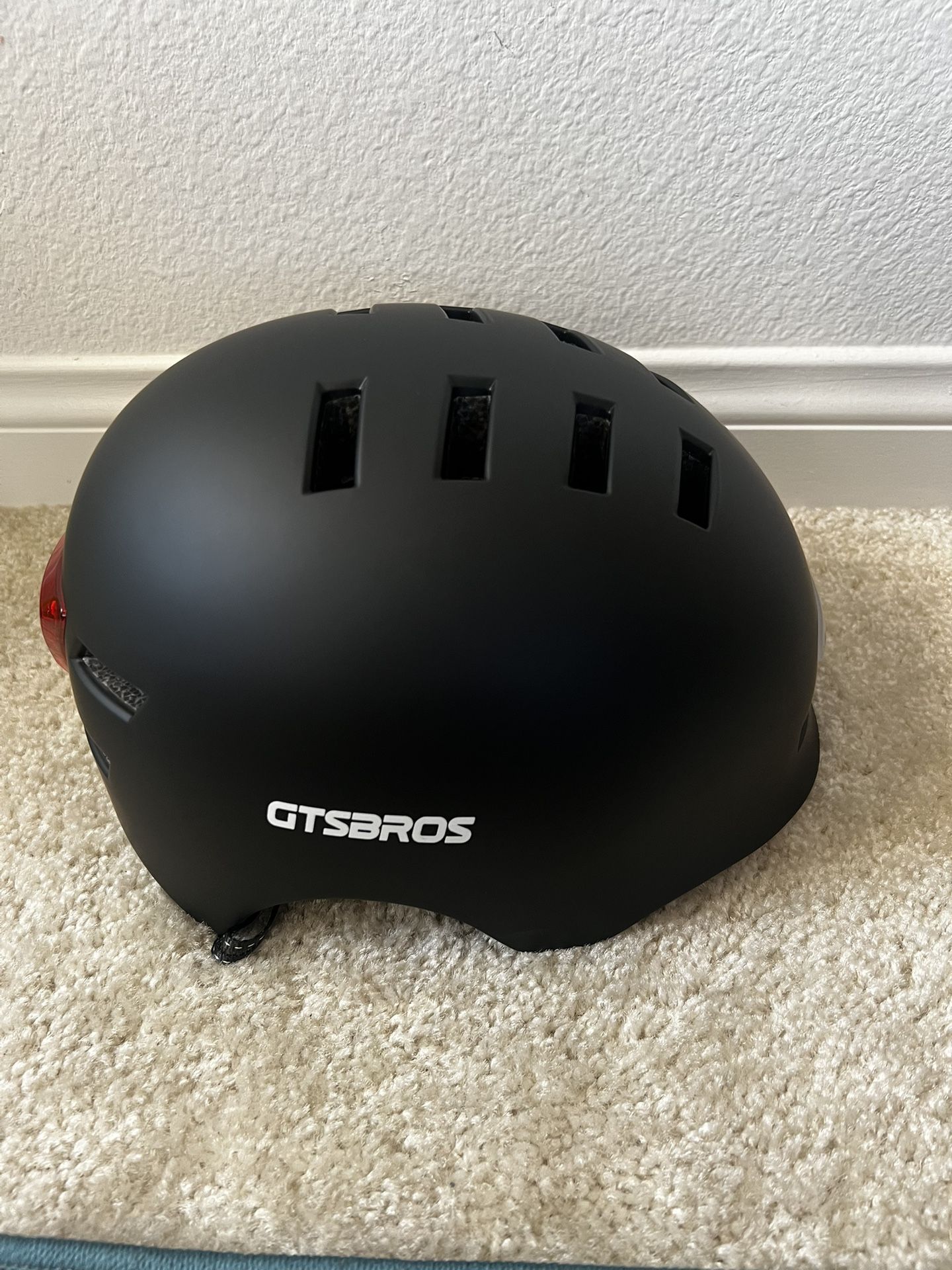 Bike Helmet Black With Light New