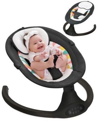 Baby Swing for Infants with Remote Control, 5 Speed. 10 Music,black