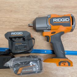 Ridgid 18v Brushless High Torque 1/2" Impact Wrench & 4Ah Battery/Charger NEW 