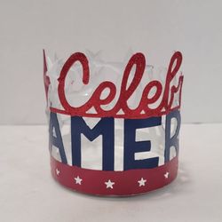 "Celebrate America" Celebrate Americana Together Large Jar Candle Holder