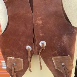 Authentic Cowhide Boys Cowboy Chap And Vest 