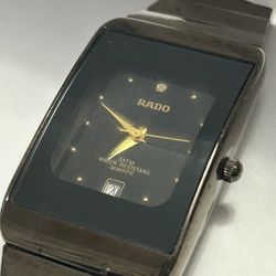 Rado Ceramic Diamond Dial Date Black 3(contact info removed) Quartz Tank