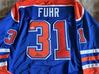 Custom Grant Fuhr Edmonton Oilers Signed Jersey