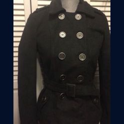 Wet seal charcoal grey stylish women’s pea coat 🧥 size Small