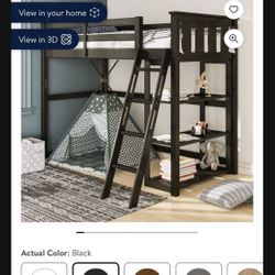 Black Twin Loft Bed