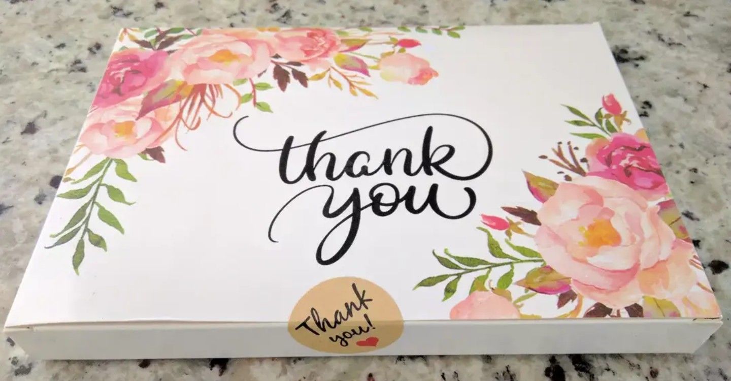 42 Blank Floral Flower Thank You Cards with Envelopes And Stickers for All occasions