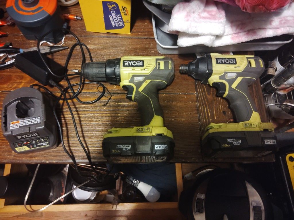 Ryobi Impact Drill, Drill Driver,2 Batteries And Charger {125.00