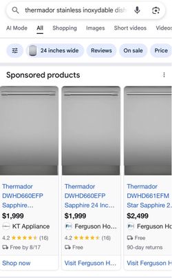 Brand new Thermador Sapphire Dishwasher