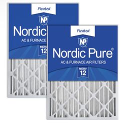 Nordic Pure 20x20x4 (19_1/2 x 19_1/2 x 3_5/8) Pleated MERV 12 Air Filters 2 Pack