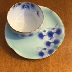 Okura Pottery Cups And Saucer 