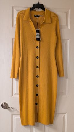 Karl Lagerfeld Ribbed Knit Midi Dress Size L
