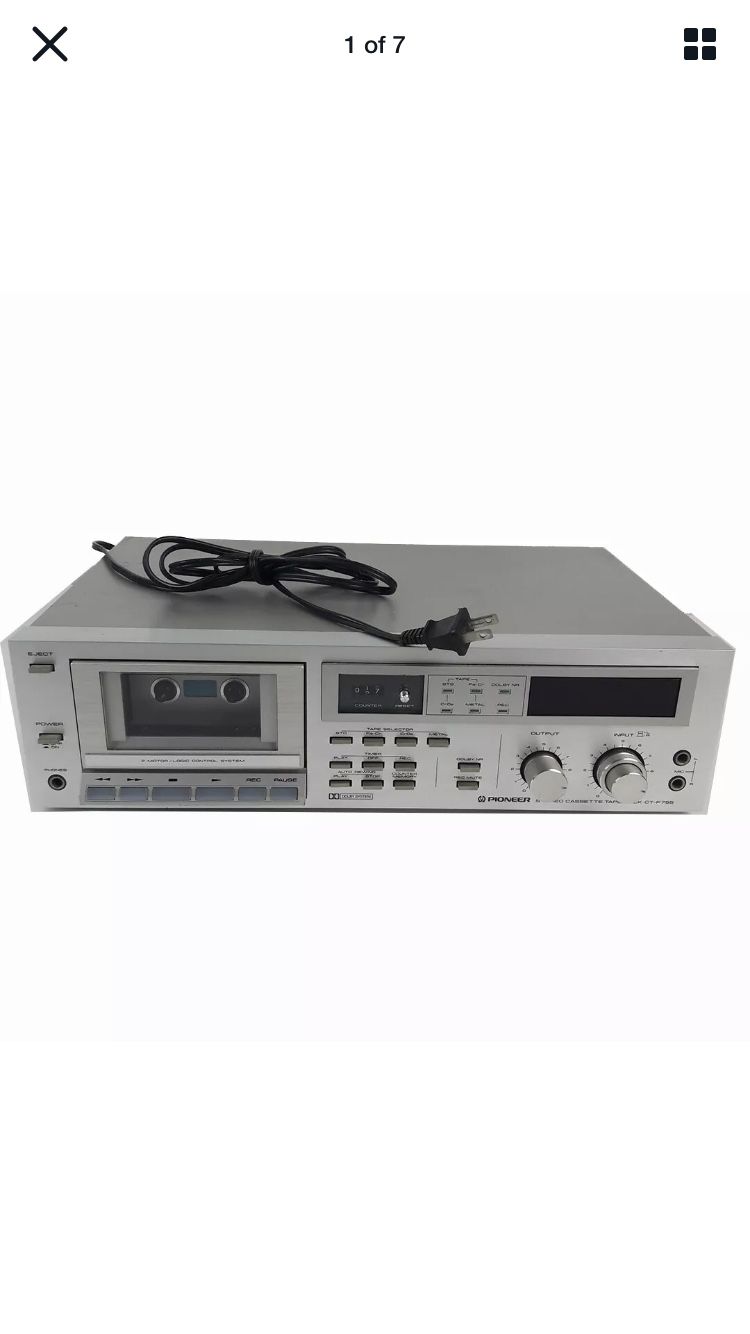 Pioneer cassette tape deck recorder- works