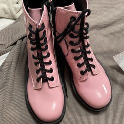 Pink Combat Boots 
