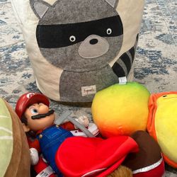 Stuffies/Soft Basket -Mario Avocado Strawberry Guava Etc