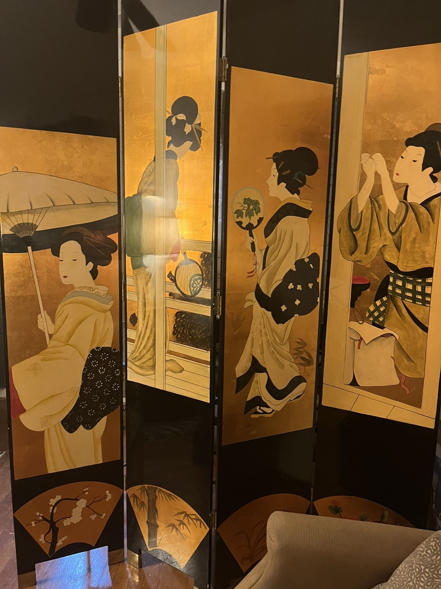 Oriental Black Laquer Screen