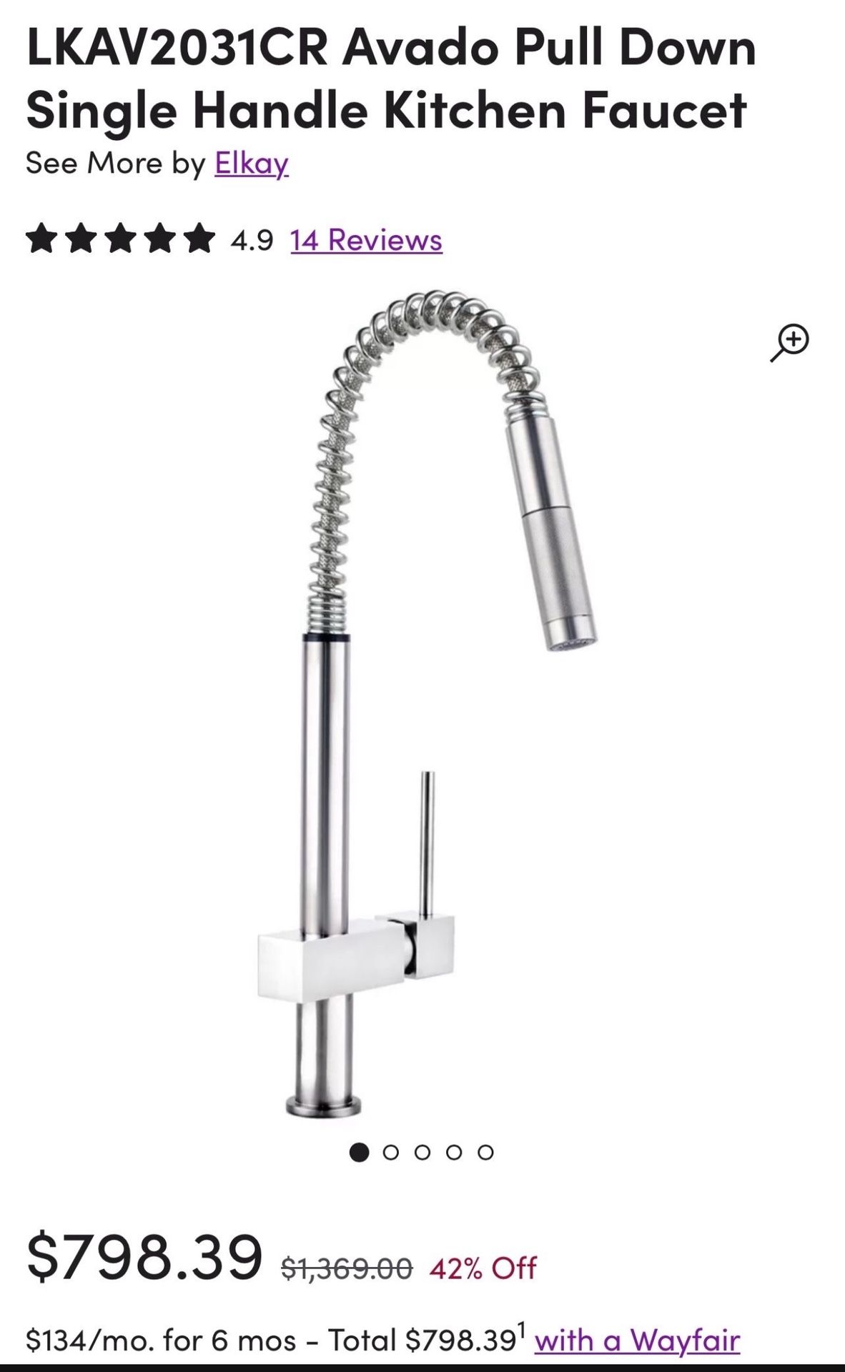 Elkay Avado - Pull-Down Kitchen Faucet LKAV2031CR- BRAND NEW OPEN BOX