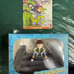 Hey Arnold! Stoop Kid Vinyl Figure + Rugrats Hot Wheels Nickelodeon Figures Toys