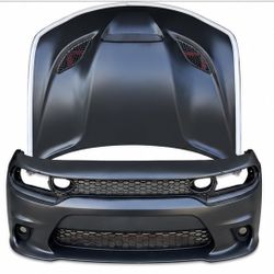 Dodge Charger Front Bumper, And Hood 2015 2016 2017 2018 2019 2020 2021 2022 2023