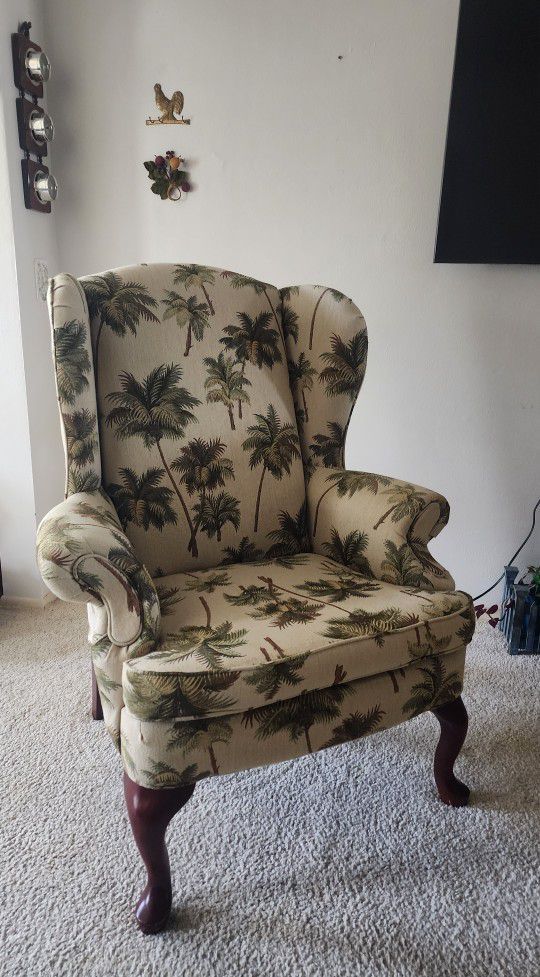 Florida Palms Wing Chair & Ottoman