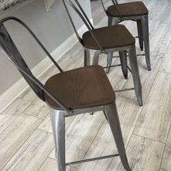 Metal Bar Stools x3