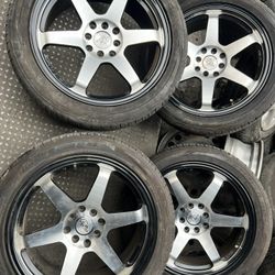 17” Honda Civic, Toyota Yaris Wheels  & Tires 225/45r17 80% Life Tread Wear 4x100 / 4x114.3