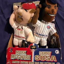 1998 MLB Mark McGwire & Sammy Sosa Limited Edition Bean Bag Collectibles New