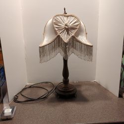 Antique Boutique Fringe Parlor Lamp 