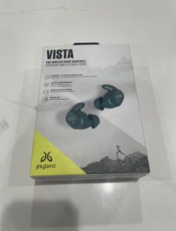 JAYBIRD VISTA Sport Fit Bluetooth Earbuds, dark green, charging case, cable, all extra sizes ear pieces.  Works perfect.