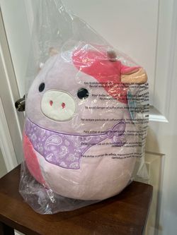 SEALED Reshma The Pink Cow, 14 Inch w/bandana NWT Squishmallow