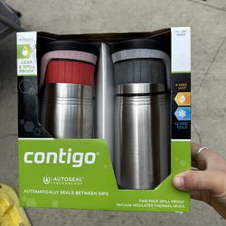 Contigo Vacuum Insulated Stainless Steel Travel Mug 2-Pack Spill Proof AutoSeal Thermal Cups