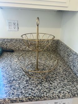 Gold 2-Tier Wire Fruit Basket