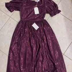 Ivy City Co Clara Sequins Dress In Plum
