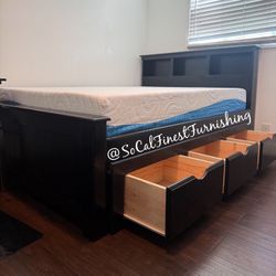 New Full Bed With Drawers And Mattress 