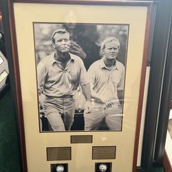 Golf Wall Decor Arnold Palmer and Jack Nicklaus original autograph with frame and certificate