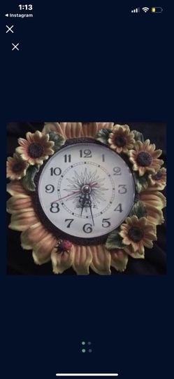 Antique Rare Sunflower 🌻 Ceramic clock