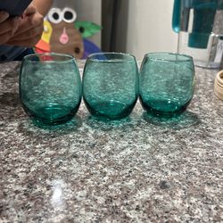 3 Stemless Wine Glasses